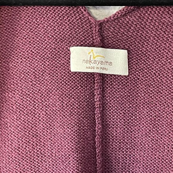 Nakayama Open Front Oversize Baby Alpaca Merino Wool Cardigan Sweater Women Sml - Picture 8 of 10